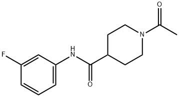 1-acetyl-N-(3-fluorophenyl)piperidine-4-carboxamide Struktur