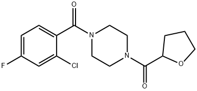 [4-(2-chloro-4-fluorobenzoyl)piperazin-1-yl]-(oxolan-2-yl)methanone Struktur