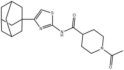 1-acetyl-N-[4-(1-adamantyl)-1,3-thiazol-2-yl]piperidine-4-carboxamide Struktur