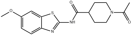 1-acetyl-N-(6-methoxy-1,3-benzothiazol-2-yl)piperidine-4-carboxamide Struktur