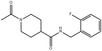 1-acetyl-N-[(2-fluorophenyl)methyl]piperidine-4-carboxamide Struktur