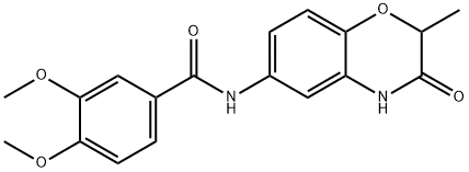 3,4-dimethoxy-N-(2-methyl-3-oxo-4H-1,4-benzoxazin-6-yl)benzamide Struktur