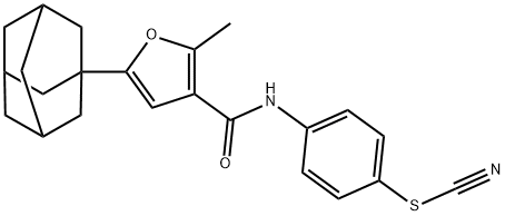 [4-[[5-(1-adamantyl)-2-methylfuran-3-carbonyl]amino]phenyl] thiocyanate Struktur