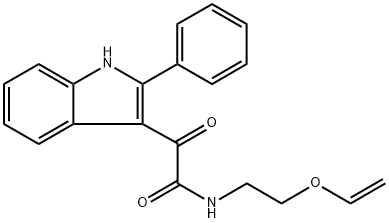 N-(2-ethenoxyethyl)-2-oxo-2-(2-phenyl-1H-indol-3-yl)acetamide Struktur