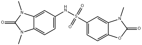 N-(1,3-dimethyl-2-oxobenzimidazol-5-yl)-3-methyl-2-oxo-1,3-benzoxazole-5-sulfonamide Struktur