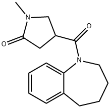 1-methyl-4-(2,3,4,5-tetrahydro-1-benzazepine-1-carbonyl)pyrrolidin-2-one Struktur