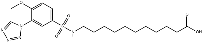 11-[[4-methoxy-3-(tetrazol-1-yl)phenyl]sulfonylamino]undecanoic acid Struktur