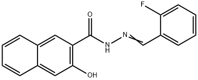 N-[(E)-(2-fluorophenyl)methylideneamino]-3-hydroxynaphthalene-2-carboxamide Struktur