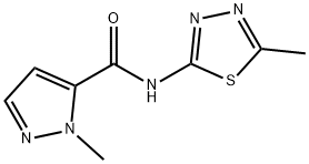 2-methyl-N-(5-methyl-1,3,4-thiadiazol-2-yl)pyrazole-3-carboxamide Struktur