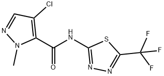 4-chloro-2-methyl-N-[5-(trifluoromethyl)-1,3,4-thiadiazol-2-yl]pyrazole-3-carboxamide Struktur