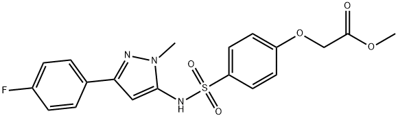 methyl 2-[4-[[5-(4-fluorophenyl)-2-methylpyrazol-3-yl]sulfamoyl]phenoxy]acetate Struktur