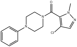 (4-chloro-2-methylpyrazol-3-yl)-(4-phenylpiperazin-1-yl)methanone Struktur