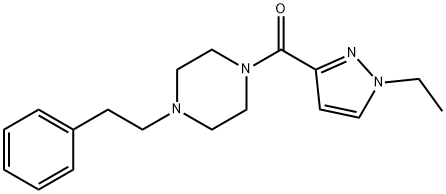 (1-ethylpyrazol-3-yl)-[4-(2-phenylethyl)piperazin-1-yl]methanone Struktur