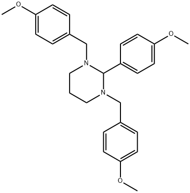 2-(4-methoxyphenyl)-1,3-bis[(4-methoxyphenyl)methyl]-1,3-diazinane Struktur