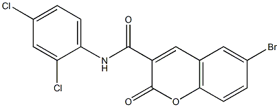 6-bromo-N-(2,4-dichlorophenyl)-2-oxochromene-3-carboxamide Struktur