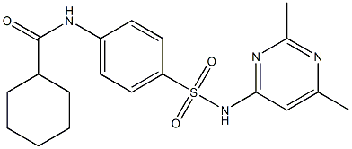 N-[4-[(2,6-dimethylpyrimidin-4-yl)sulfamoyl]phenyl]cyclohexanecarboxamide Struktur