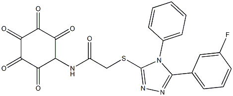 2-[[5-(3-fluorophenyl)-4-phenyl-1,2,4-triazol-3-yl]sulfanyl]-N-(4-pentoxyphenyl)acetamide Struktur