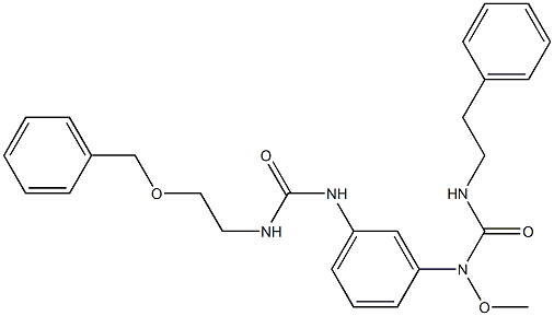 1-(2-phenylmethoxyethyl)-3-[3-(2-phenylmethoxyethylcarbamoylamino)phenyl]urea Struktur