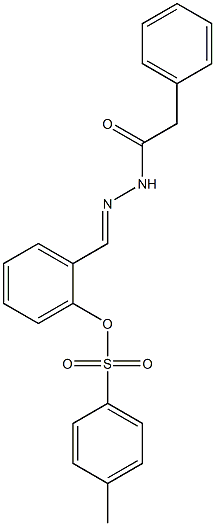 [2-[(E)-[(2-phenylacetyl)hydrazinylidene]methyl]phenyl] 4-methylbenzenesulfonate Struktur