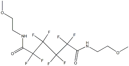 2,2,3,3,4,4,5,5-octafluoro-N,N'-bis(2-methoxyethyl)hexanediamide Struktur