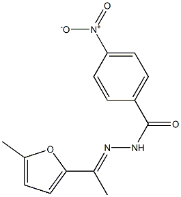 N-[(E)-1-(5-methylfuran-2-yl)ethylideneamino]-4-nitrobenzamide Struktur