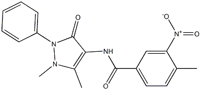 N-(1,5-dimethyl-3-oxo-2-phenylpyrazol-4-yl)-4-methyl-3-nitrobenzamide Struktur