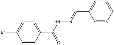 4-bromo-N-[(E)-pyridin-3-ylmethylideneamino]benzamide Struktur