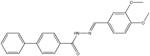 N-[(E)-(3,4-dimethoxyphenyl)methylideneamino]-4-phenylbenzamide Struktur