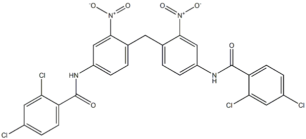 2,4-dichloro-N-[4-[[4-[(2,4-dichlorobenzoyl)amino]-2-nitrophenyl]methyl]-3-nitrophenyl]benzamide Struktur