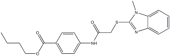 butyl 4-[[2-(1-methylbenzimidazol-2-yl)sulfanylacetyl]amino]benzoate Struktur