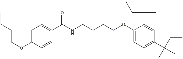 N-[4-[2,4-bis(2-methylbutan-2-yl)phenoxy]butyl]-4-butoxybenzamide Struktur