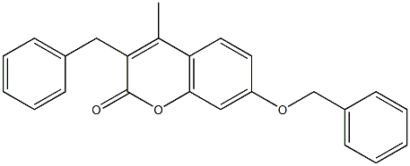 3-benzyl-4-methyl-7-phenylmethoxychromen-2-one Struktur