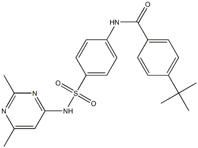 4-tert-butyl-N-[4-[(2,6-dimethylpyrimidin-4-yl)sulfamoyl]phenyl]benzamide Struktur