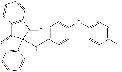 2-[4-(4-chlorophenoxy)anilino]-2-phenylindene-1,3-dione Struktur