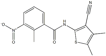 N-(3-cyano-4,5-dimethylthiophen-2-yl)-2-methyl-3-nitrobenzamide Struktur