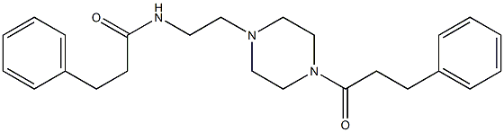 3-phenyl-N-[2-[4-(3-phenylpropanoyl)piperazin-1-yl]ethyl]propanamide Struktur