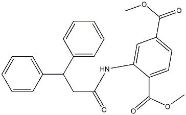 dimethyl 2-(3,3-diphenylpropanoylamino)benzene-1,4-dicarboxylate Struktur