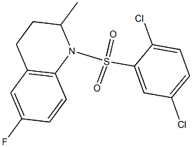 1-(2,5-dichlorophenyl)sulfonyl-6-fluoro-2-methyl-3,4-dihydro-2H-quinoline Struktur