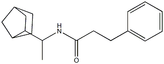 N-[1-(3-bicyclo[2.2.1]heptanyl)ethyl]-3-phenylpropanamide Struktur