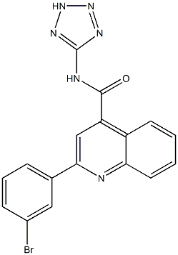 2-(3-bromophenyl)-N-(2H-tetrazol-5-yl)quinoline-4-carboxamide Struktur