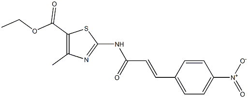 ethyl 4-methyl-2-[[(E)-3-(4-nitrophenyl)prop-2-enoyl]amino]-1,3-thiazole-5-carboxylate Struktur