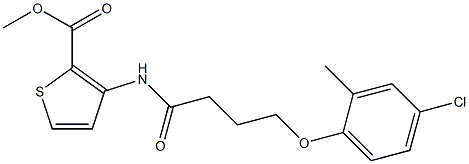 methyl 3-[4-(4-chloro-2-methylphenoxy)butanoylamino]thiophene-2-carboxylate Struktur