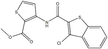 methyl 3-[(3-chloro-1-benzothiophene-2-carbonyl)amino]thiophene-2-carboxylate Struktur