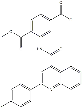 dimethyl 2-[[2-(4-methylphenyl)quinoline-4-carbonyl]amino]benzene-1,4-dicarboxylate Struktur