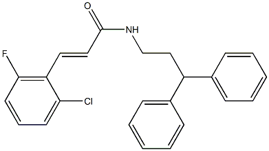 (E)-3-(2-chloro-6-fluorophenyl)-N-(3,3-diphenylpropyl)prop-2-enamide Struktur