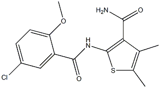 2-[(5-chloro-2-methoxybenzoyl)amino]-4,5-dimethylthiophene-3-carboxamide Struktur