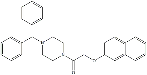 1-(4-benzhydrylpiperazin-1-yl)-2-naphthalen-2-yloxyethanone Struktur