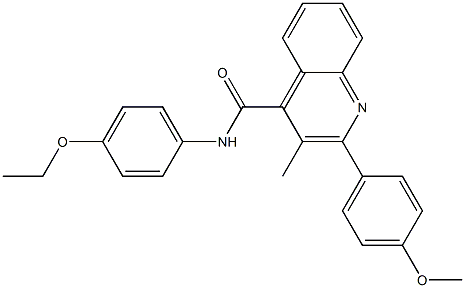 N-(4-ethoxyphenyl)-2-(4-methoxyphenyl)-3-methylquinoline-4-carboxamide Struktur