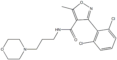 3-(2,6-dichlorophenyl)-5-methyl-N-(3-morpholin-4-ylpropyl)-1,2-oxazole-4-carboxamide Struktur