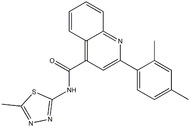 2-(2,4-dimethylphenyl)-N-(5-methyl-1,3,4-thiadiazol-2-yl)quinoline-4-carboxamide Struktur